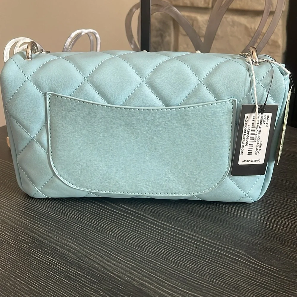 Studio Badgley Mischka light Blue Vegan Leather Handbag/Crossbody - Picture 5 of 10